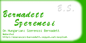 bernadett szerencsi business card